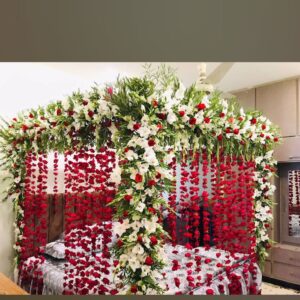Wedding Room Decoration Red ,White themed