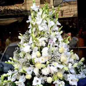 Ivory bliss Premium White Flower Basket for Eid