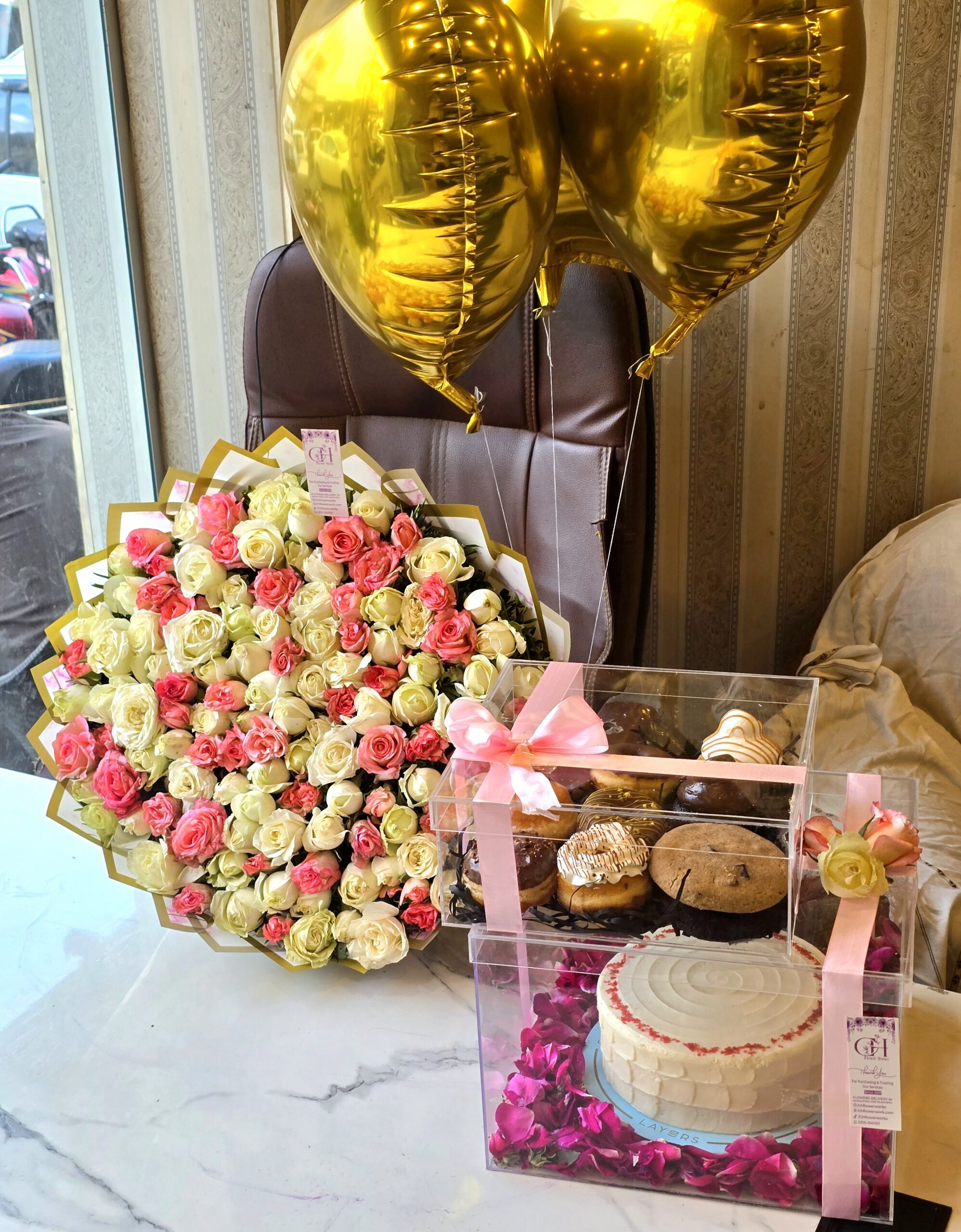 Luxury Birthday Flower Box & Roses Bouquet | Islamabad & Rawalpindi